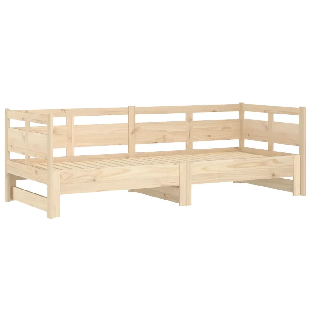 Letto singolo | Letto per adulti | Dormeuse Estraibile in Legno Massello di Pino 2x(80x200) cm