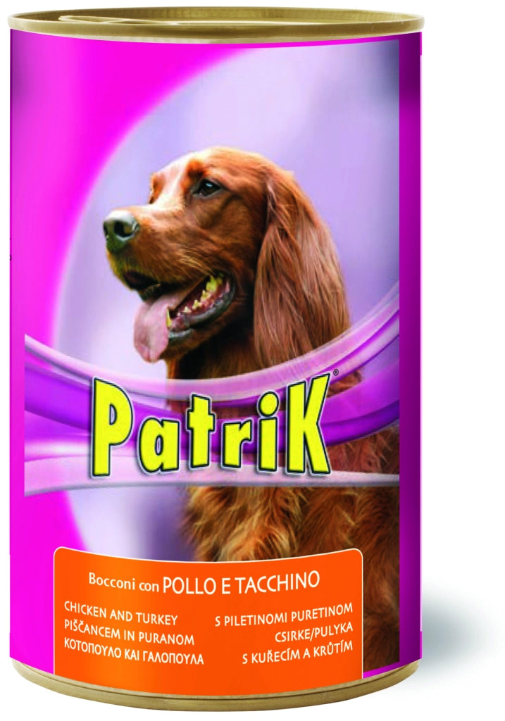 Bocconi per Cani ''Patrik'' Gusto Pollo e Tacchino Gr. 1250 12 Pezzi
