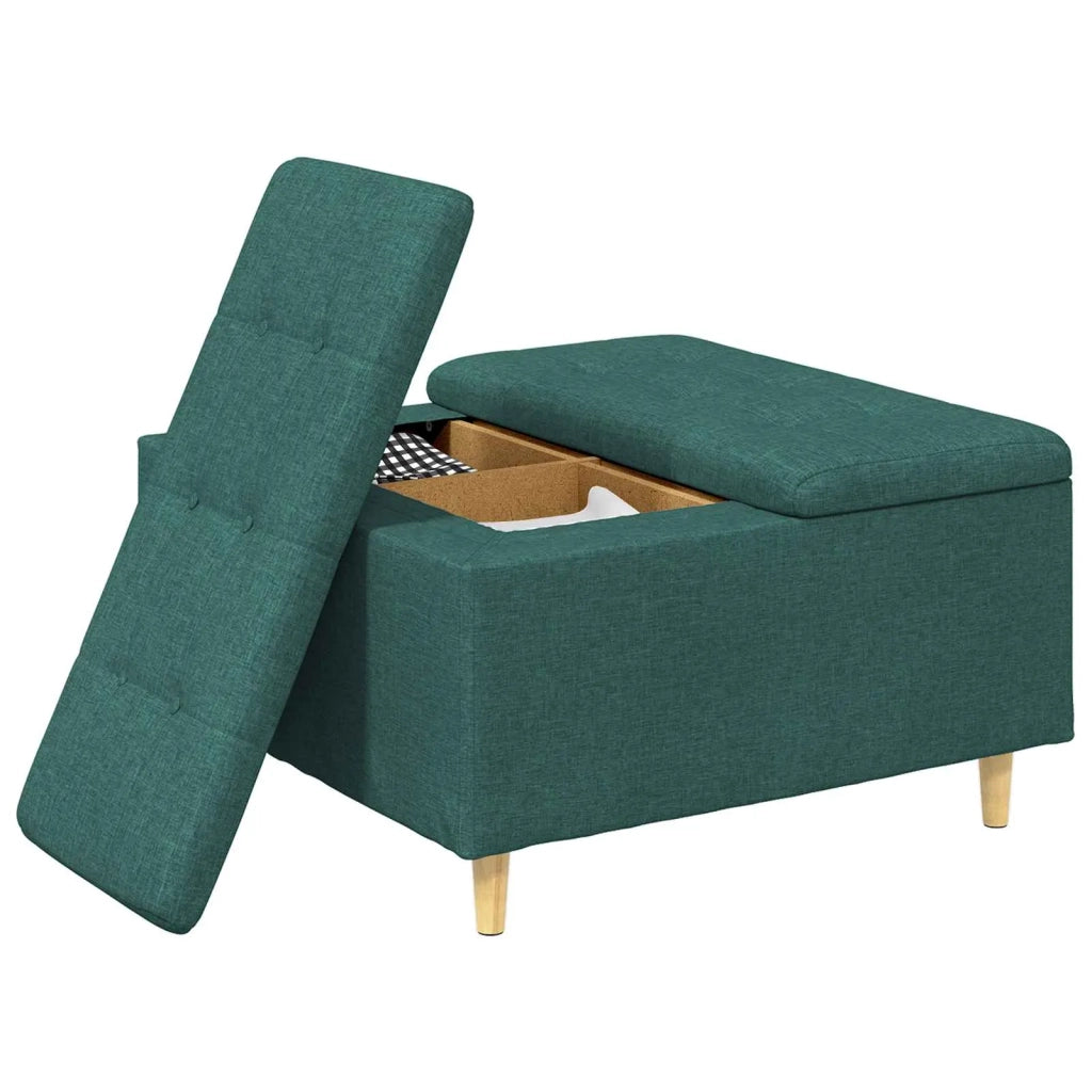 Pouf contenitore Verde Scuro 80 x 80 x 45 cm Tessuto 876836