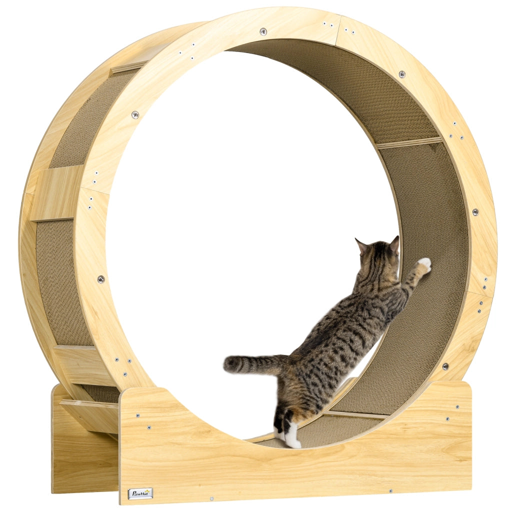 Ruota per Gatti 91 cm con Freno e Grattatoio ¨C Zephmum ¨C Legno di Quercia