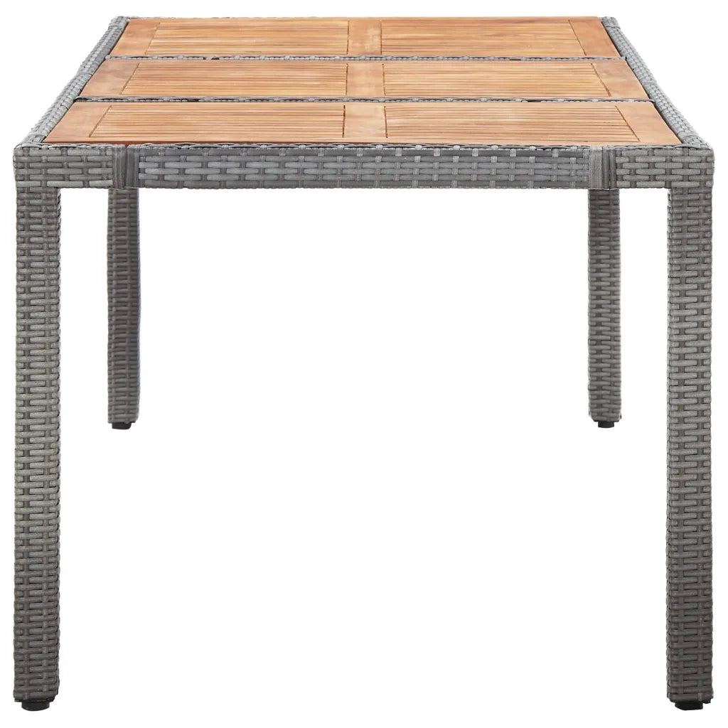 Set da Pranzo da Giardino 9 pz con Cuscini in Polyrattan Grigio 46020