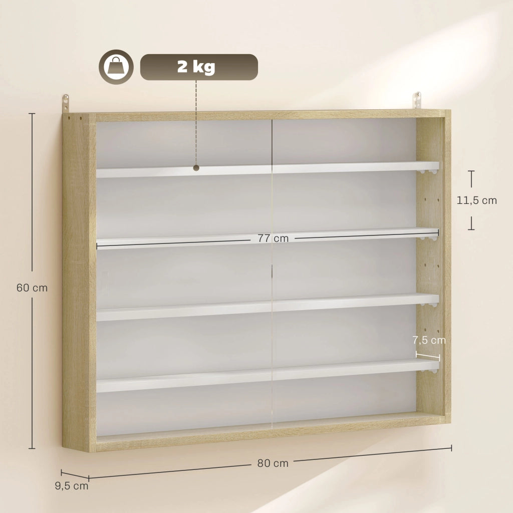 Libreria vetrina a muro ¨C zephmum ¨C bianco 80x9.5x60 cm