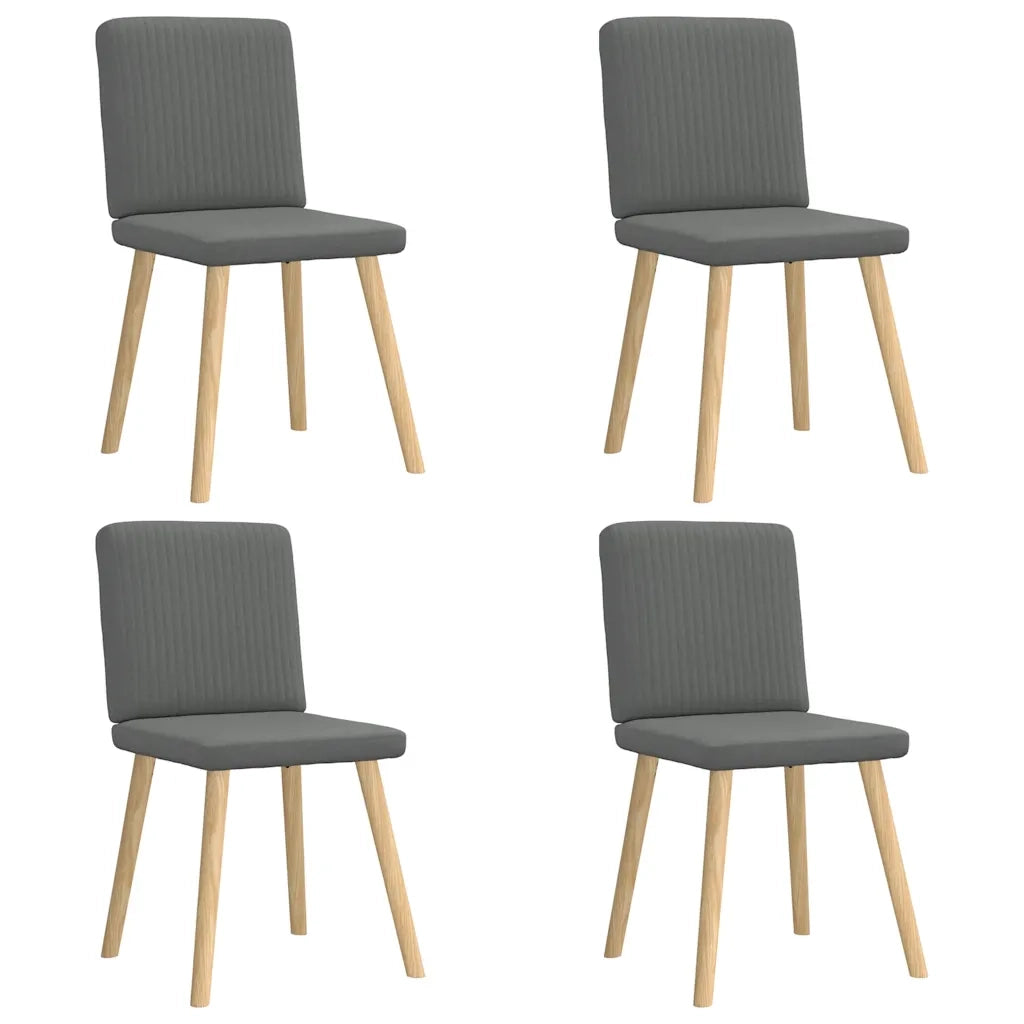 Sedie da Pranzo 4 pz Grigio Scuro in Tessuto 3315298