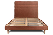 Letto 160x200 cm con testiera in linea - tessuto bouclé