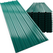12x Lamiere Zincate Profilate 129cm x 46cm = 7m² Lastre Trapezoidali Pannelli Copertura in Metallo Tetto Tettoia Lamiera Grecata Onduline Verde