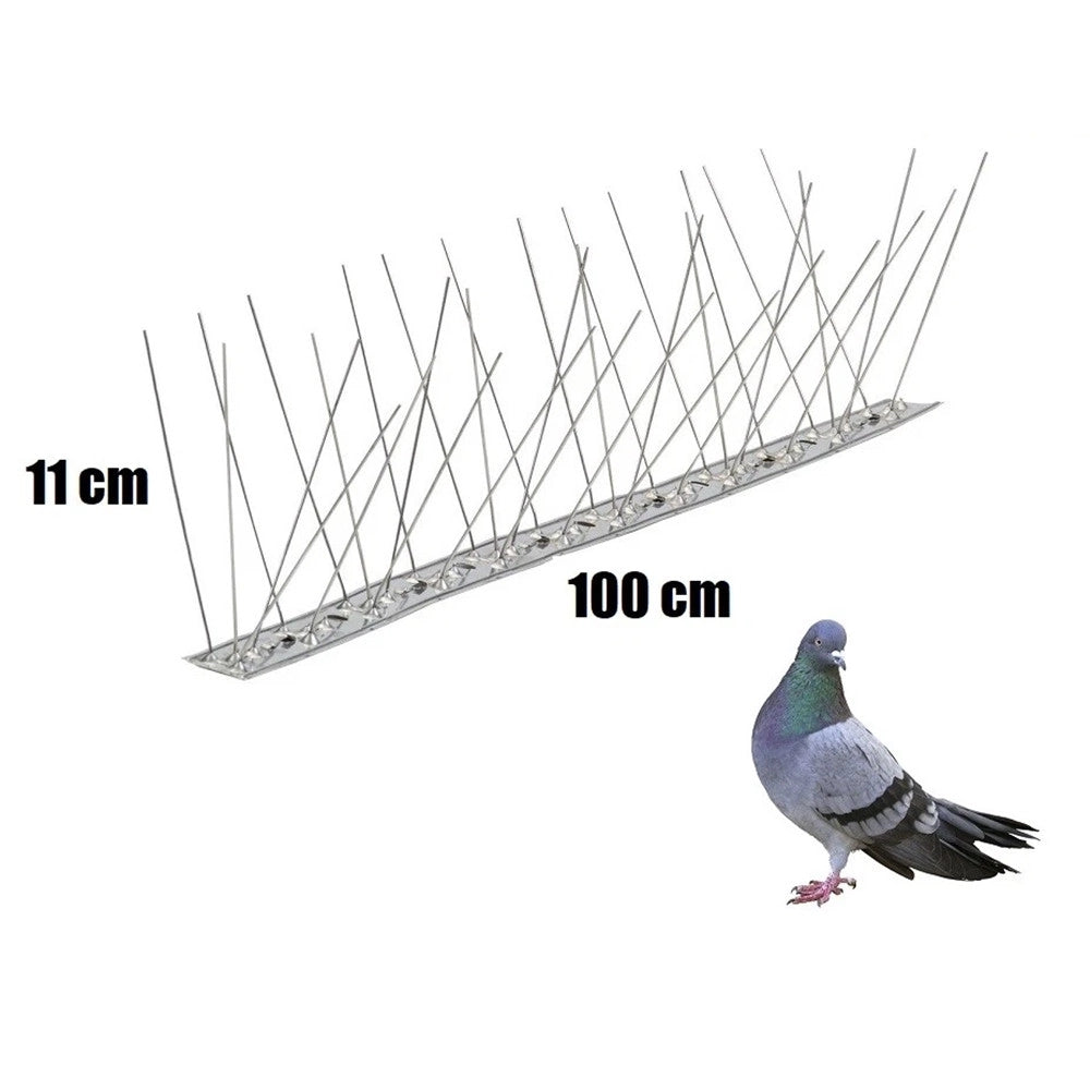 Trade Shop - Dissuasore Anti-piccioni Per Uccelli 80 Spilli 100cm Per Cornicioni Balconi Grn01 111502 -
