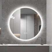 Specchio luminoso da bagno rotondo con funzione antinebbia e luce regolabile a 3 tonalità in vetro argento 80 cm