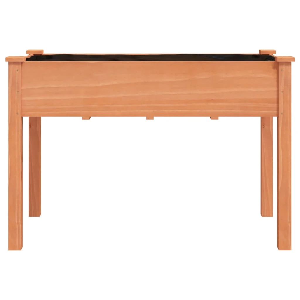 Aiuola rialzata/fioriera con rivestimento 118 x 59 x 76 cm legno massello di abete marrone 02_0038121