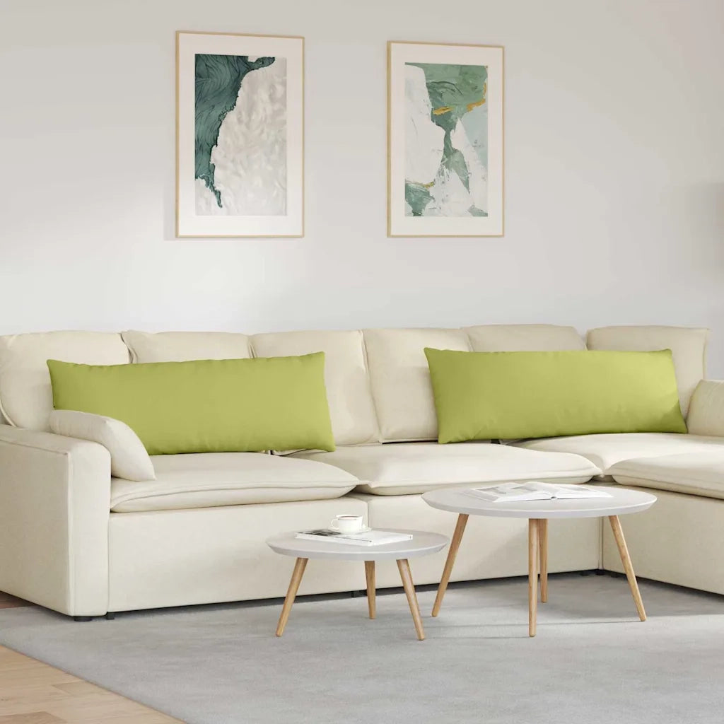 Cuscini da Divano 2 pz-Set di 2 Cuscini per Sofa Verde chiaro 120 x 40 cm Tessuto