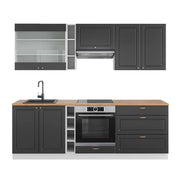 Cucina componibile Fame-Line Antracite-oro/Bianco 235 cm, PL Rovere Vicco