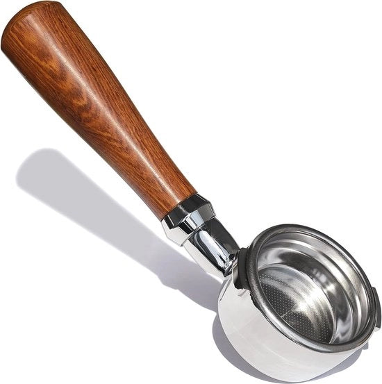 Portafiltro senza fondo 58mm con maniglia in legno per macchine da caffè espresso