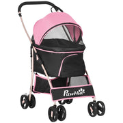 PASSEGGINO PER CANI 2 IN 1 PIEGHEVOLE E CONVERTIBILE IN TRASPORTINO CON 2 GUINZAGLI E CUSCINO, ROSA
