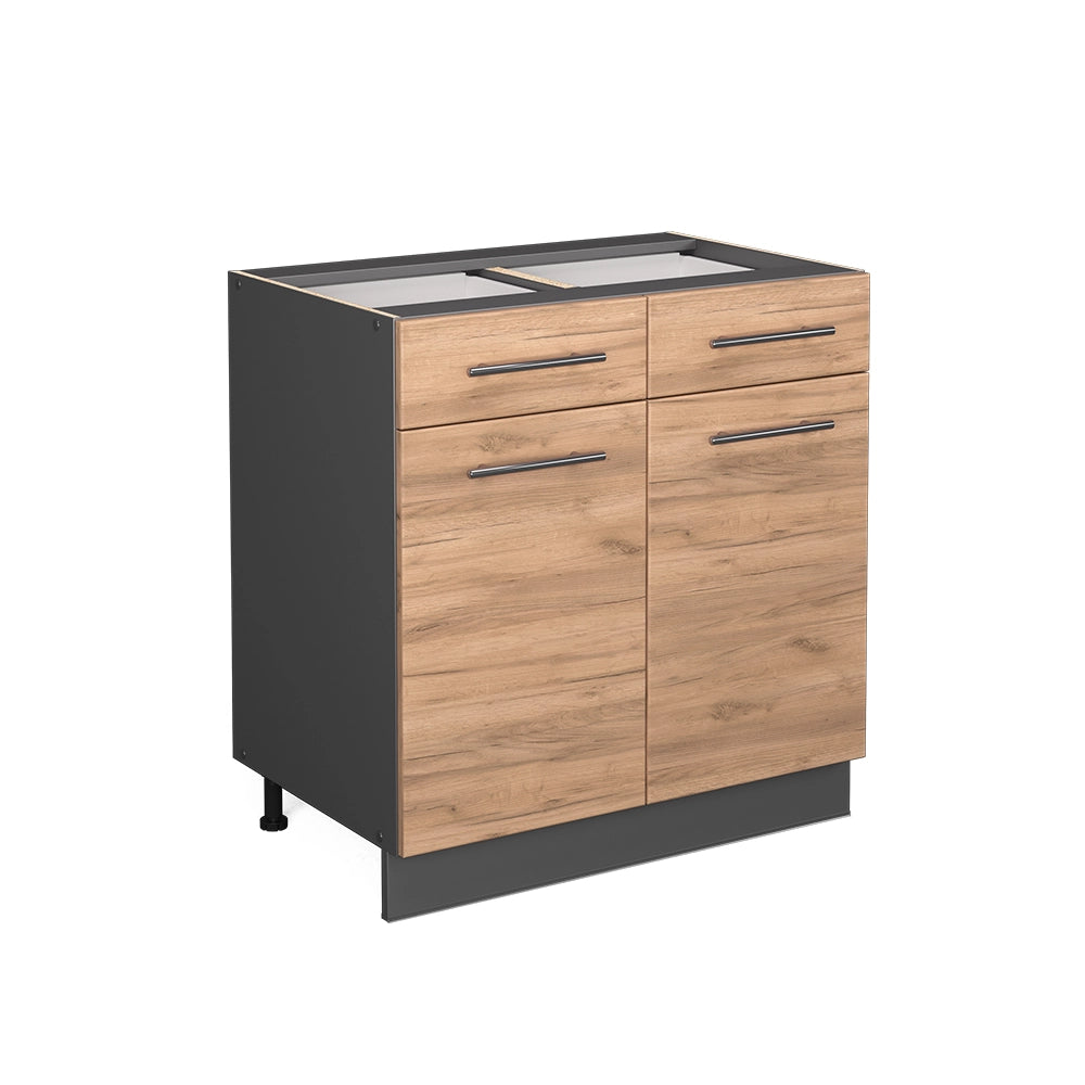 Vicco Mobiletto base per cucina Quercia dorata 80 cm senza piano di lavoro