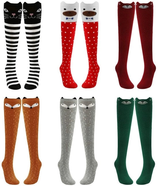Calze per bambini - Calze di gamba per bambine - Calze divertenti - Misura unica 42 cm - Ideali per bambini di 3-10 anni - Animale 1