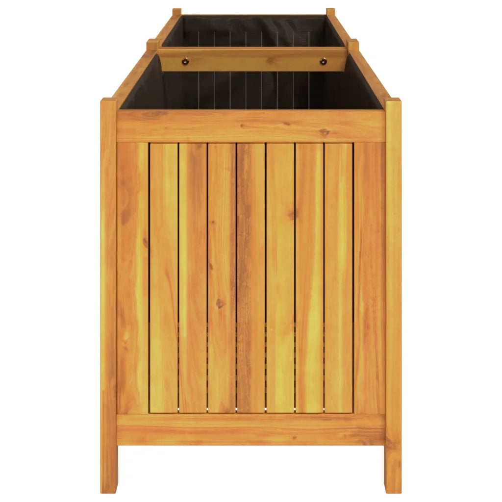 Fioriera Giardino con Rivestimento 199x38,5x50 Massello Acacia 366443