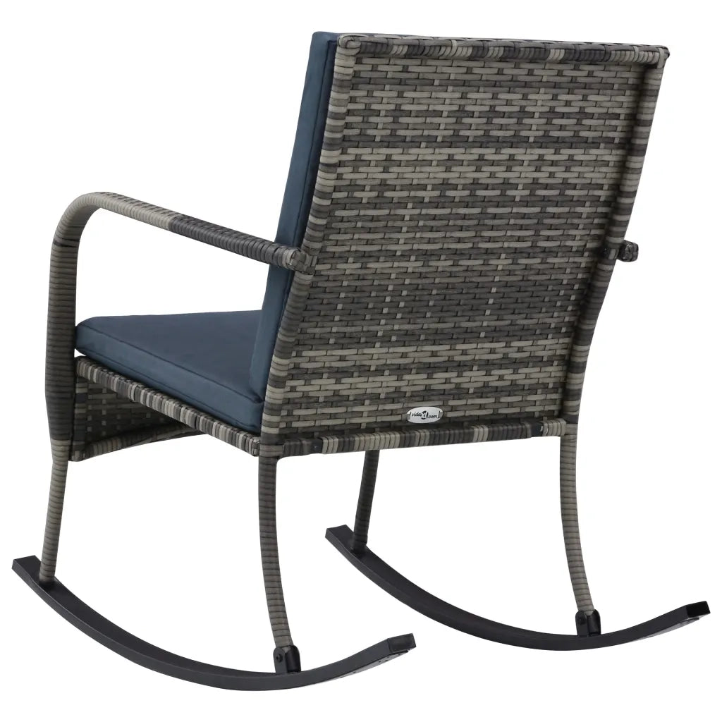 Sedia a Dondolo da Giardino in Polyrattan Antracite 47748