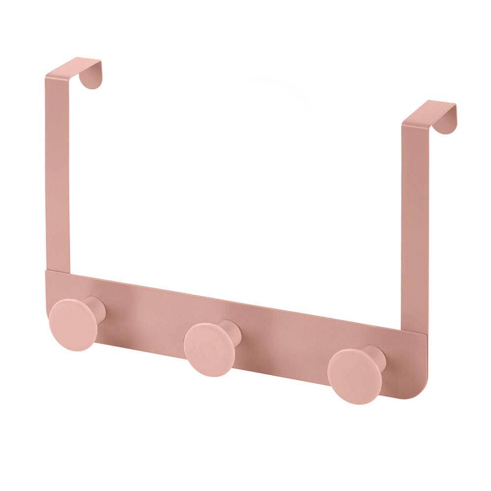 Gancio bagno triplo in acciaio e plastica rosa tondo Fiore