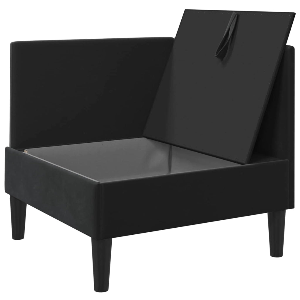 Divano con Stoccaggio Nero Velluto 42027082