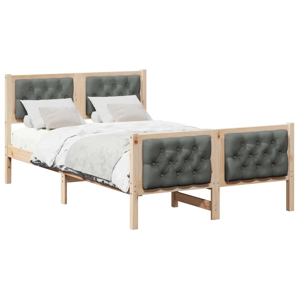 Struttura del letto Grigio scuro 120 x 190 cm Tessuto