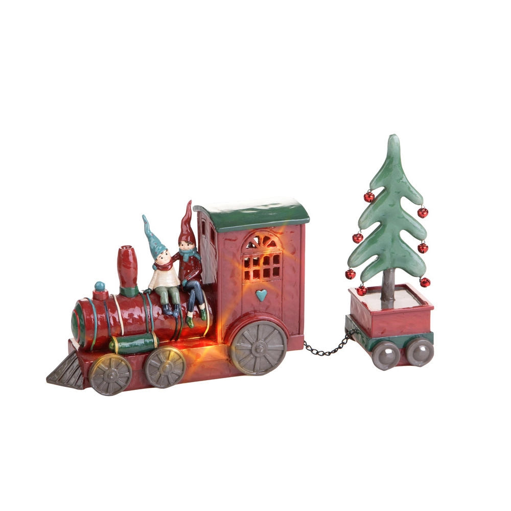 Trenino di Natale Rosso Vintage Illuminato a Led 23 cm