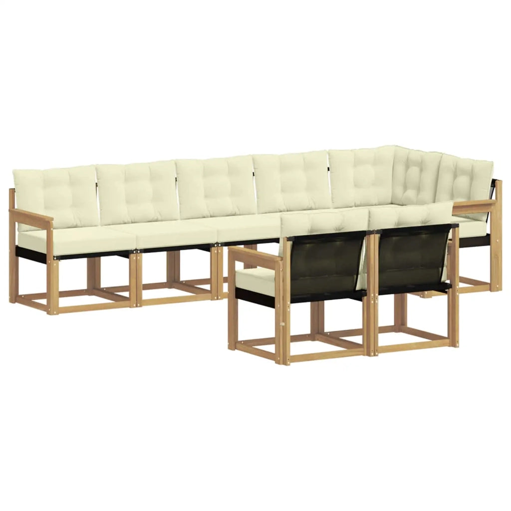 Set di divani da esterno 8 pz Bianco e Crema 3389588