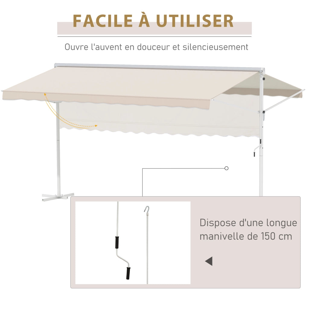 Gazebo pieghevole ¨C zephmum ¨C Bianco Beige 4.50x3.40x2.55 m