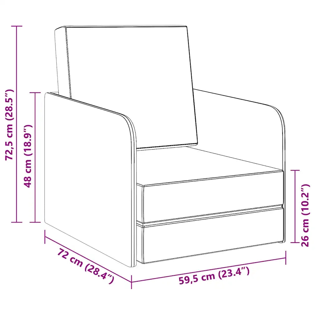 Poltrona | Sedia Relax Letto Convertibile Grigio Chiaro in Tessuto