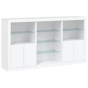 Buffet credenza cassettiera armadio mobile contenitore organizer per cucina soggiorno salotto con luci LED 181,5 x 37 x 100 cm bianco 02_0029837