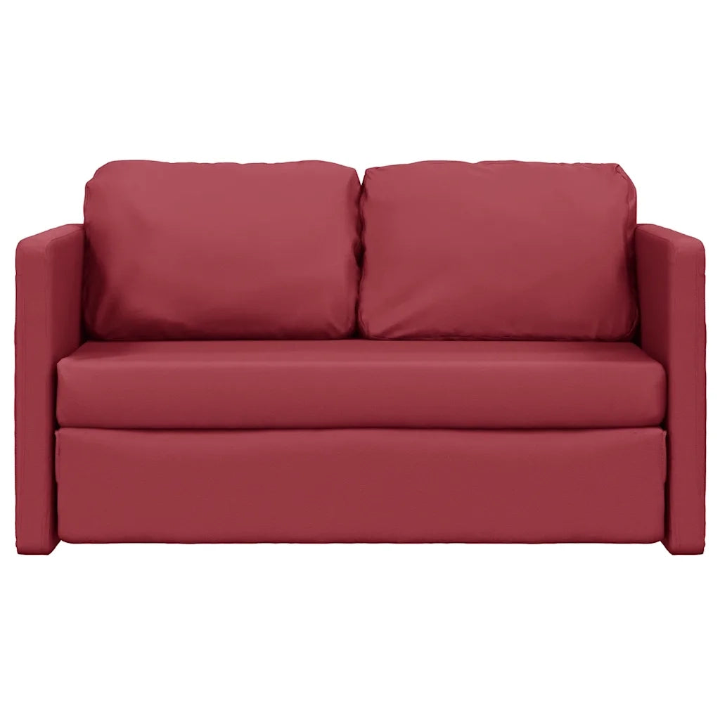 Divano letto | Sof¨¤ letto | Letto singolo da Terra 2 in 1 Rosso Vino 112x174x55cm Similpelle