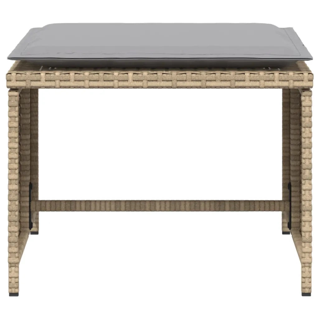 Sedia da Giardino con Poggiapiedi in Polyrattan Beige CFW8631005