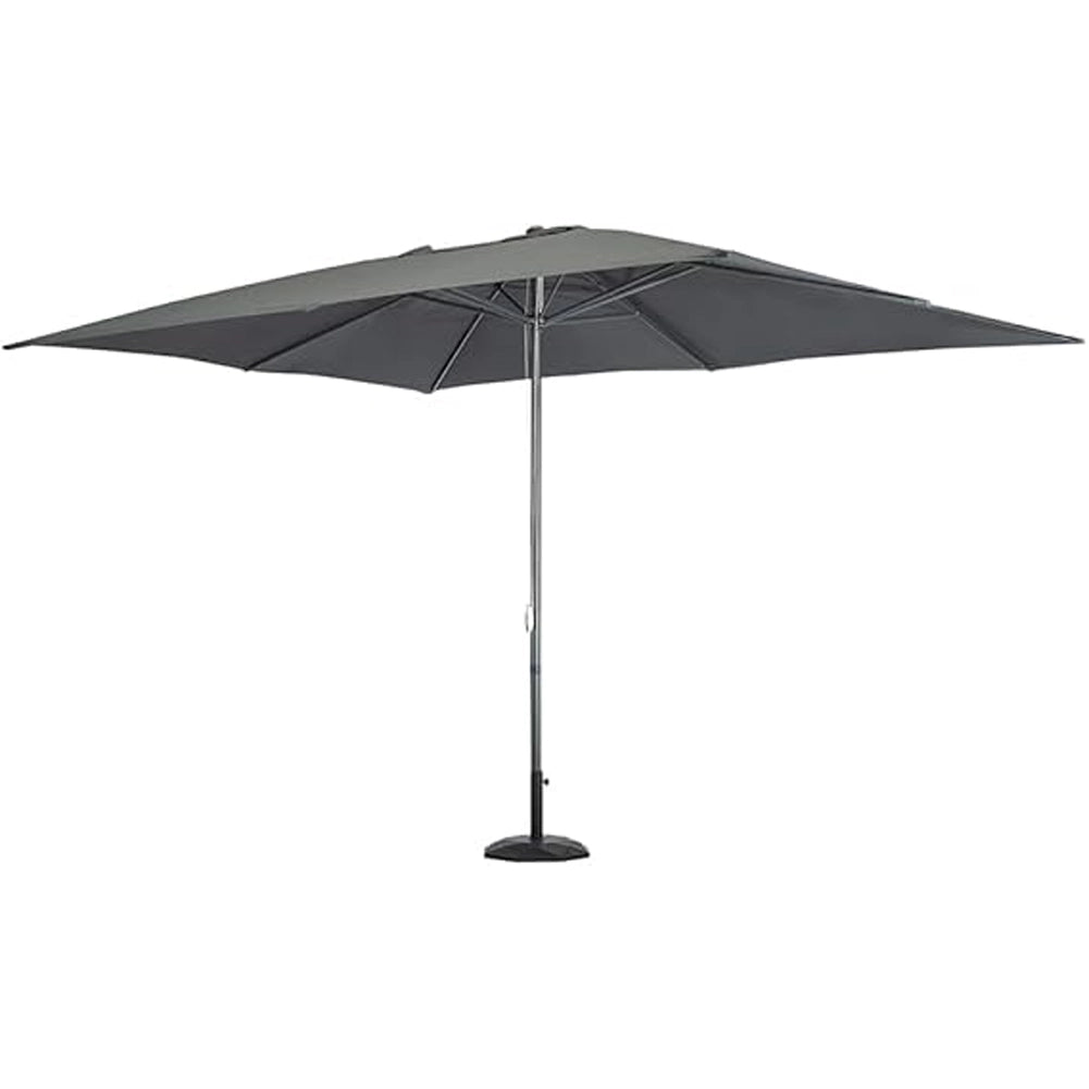 Ombrellone Giardino Palo Centrale 3x4 Metri Grigio con 8 Stecche da Esterno