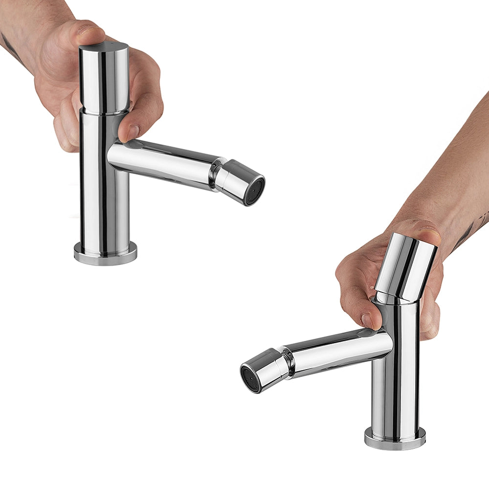 Miscelatore bidet cromo senza leva in acciaio inox Gemini
