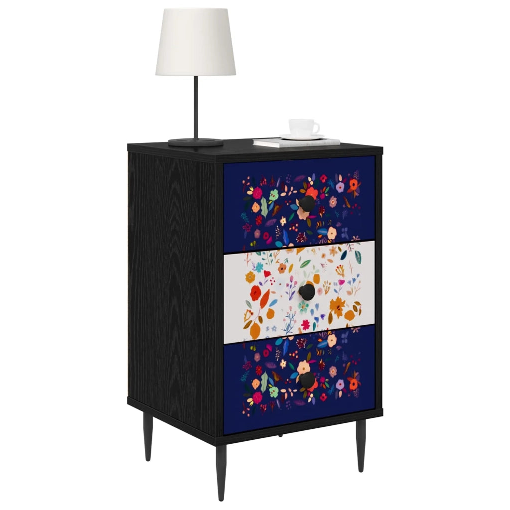 Armadio da Notte MAINZ 2 pz Rovere Nero 36 x 33 x 61 cm 8007340