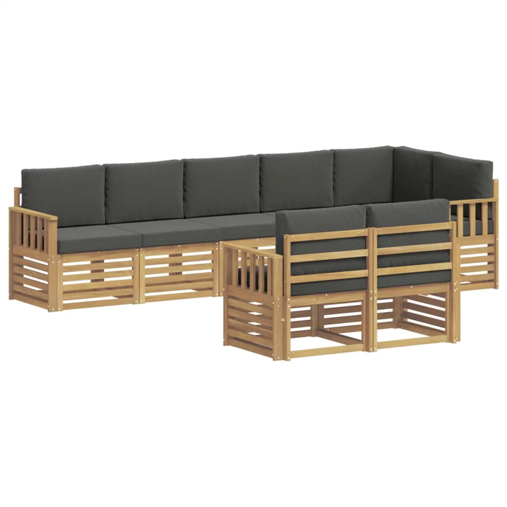 Set di divani da esterno 8 pcs Bianco e Antracite