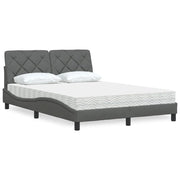 Letto con Materasso Grigio Scuro 140x190 cm Tessuto 3310735