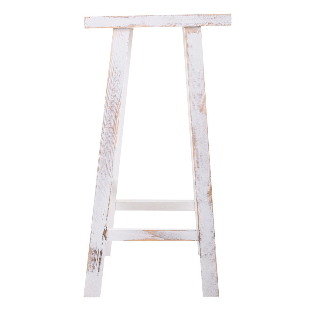 Sgabello in legno bianco 35x25x70h