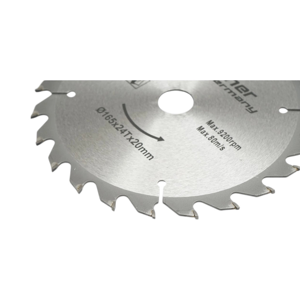 Disco circolare in widia per legno 165 × 20 mm, 24 denti, velocità massima 9.200 rpm Breckner Germany