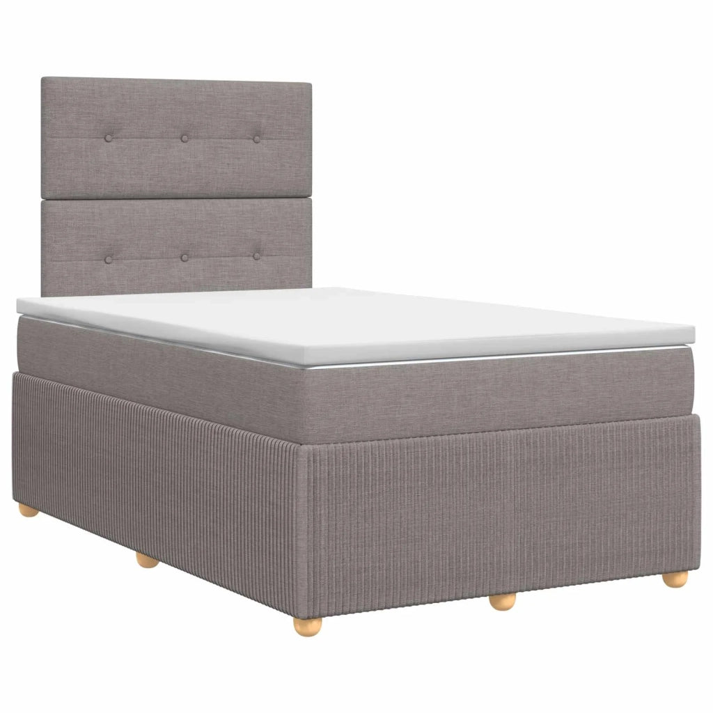 Letto box spring con materasso Tortora 120 x 190 cm Tessuto 3454351