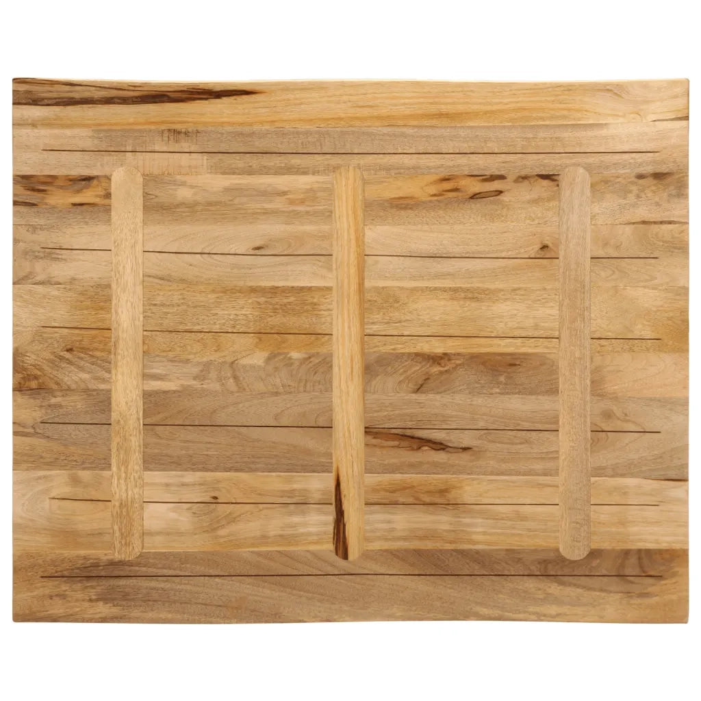 Piano Tavolo Bordi Vivi 90x80x3,8cm Legno Massello Mango Grezzo 370699