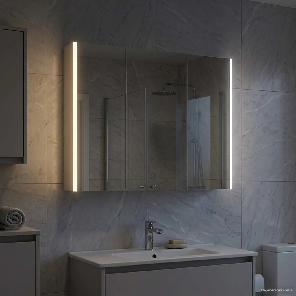 Mobiletto per specchio da bagno Bianco 103,5 x 15,5 x 70 cm 889271