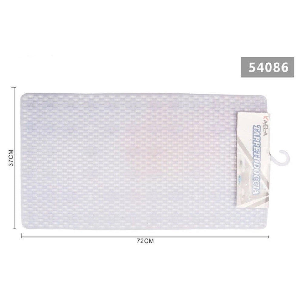 Trade Shop - Tappeto Per Doccia Tappetino Vasca Da Bagno Rettangolare 37 X 72 Cm Bianca 54086 -