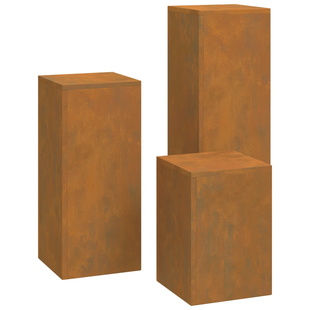 Supporti per Piante da Esterno Pillar 3 pcs Acciaio Resistenti agli Agenti Atmosferici