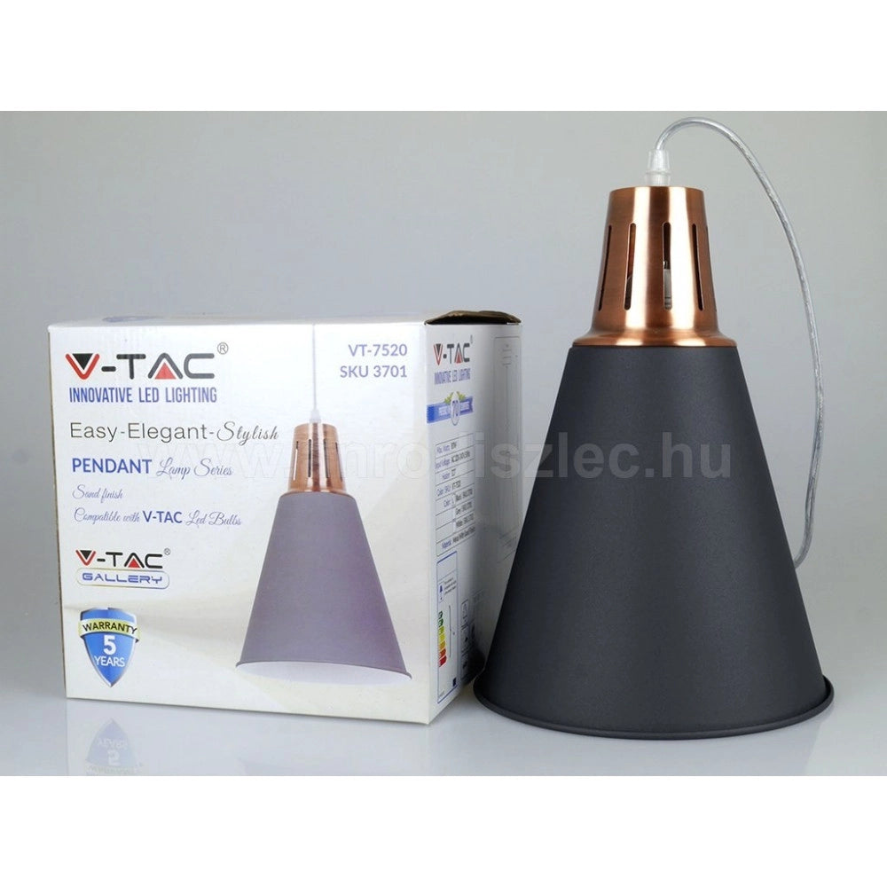 Trade Shop - Lampadario Pendente Lampada A Sospensione Colore Nero Sabbia Alluminio Vt-7520 -