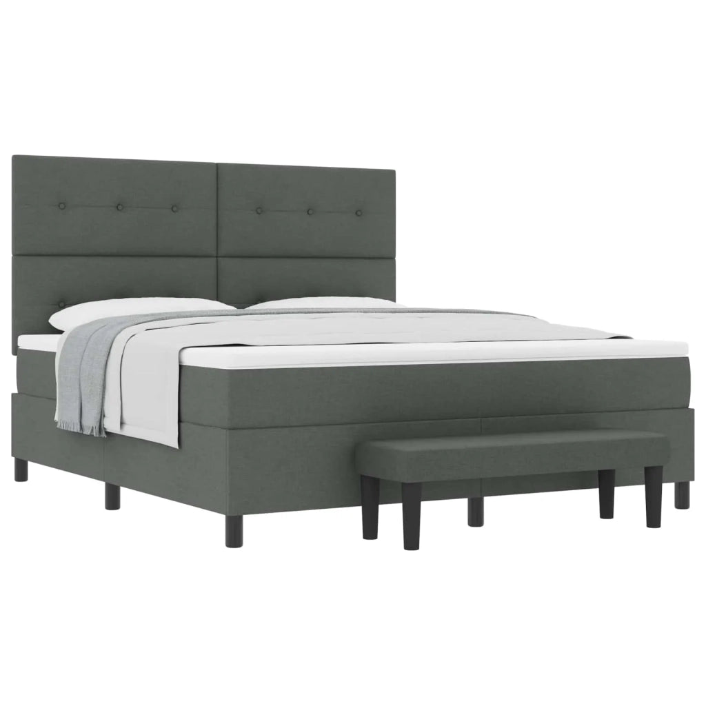 Letto a molle con testiera Grigio scuro 180 x 200 cm Tessuto 3344087