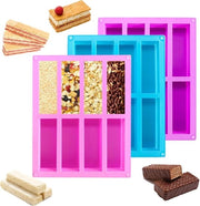 Set di Forme per Cucina in Silicone a Forma Quadrata Energetica - Set da 3 pz - per Panettone, Brownie, Cornbread, Cheesecake, Pudding, Muffin e Cake
