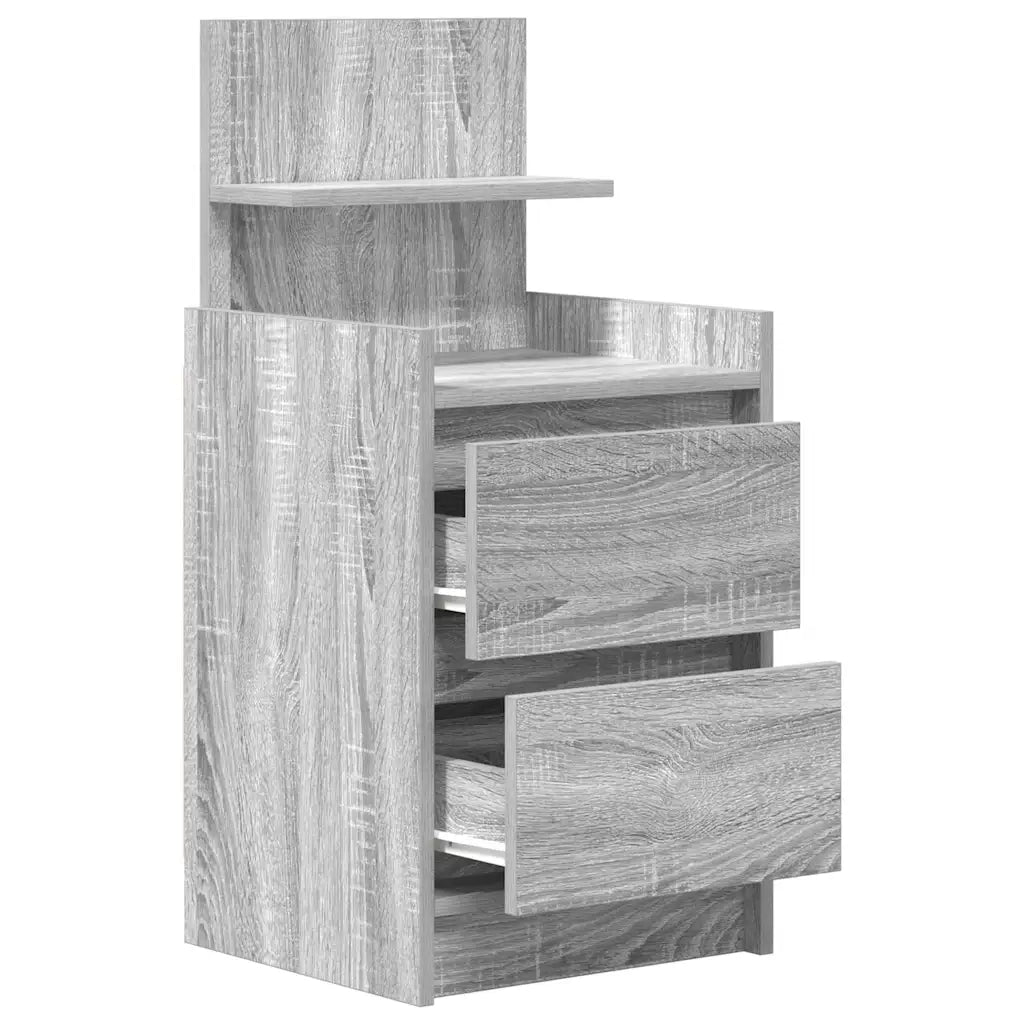 Comodino con 2 Cassetti Grigio Sonoma 38x34x80 cm 861365