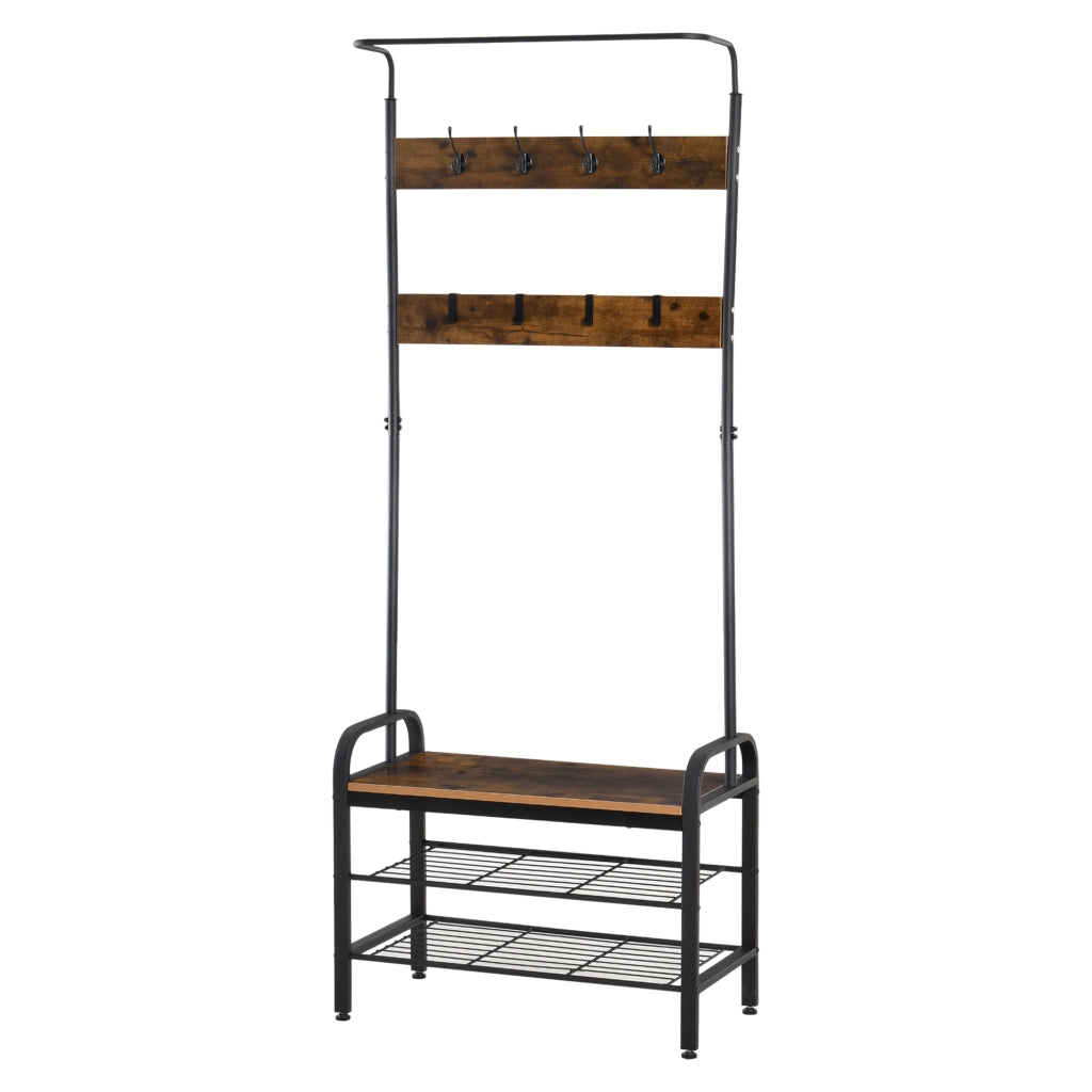 Appendiabiti con scaffale per scarpe ¨C zephmum ¨C MDF nero 72x34x185 cm