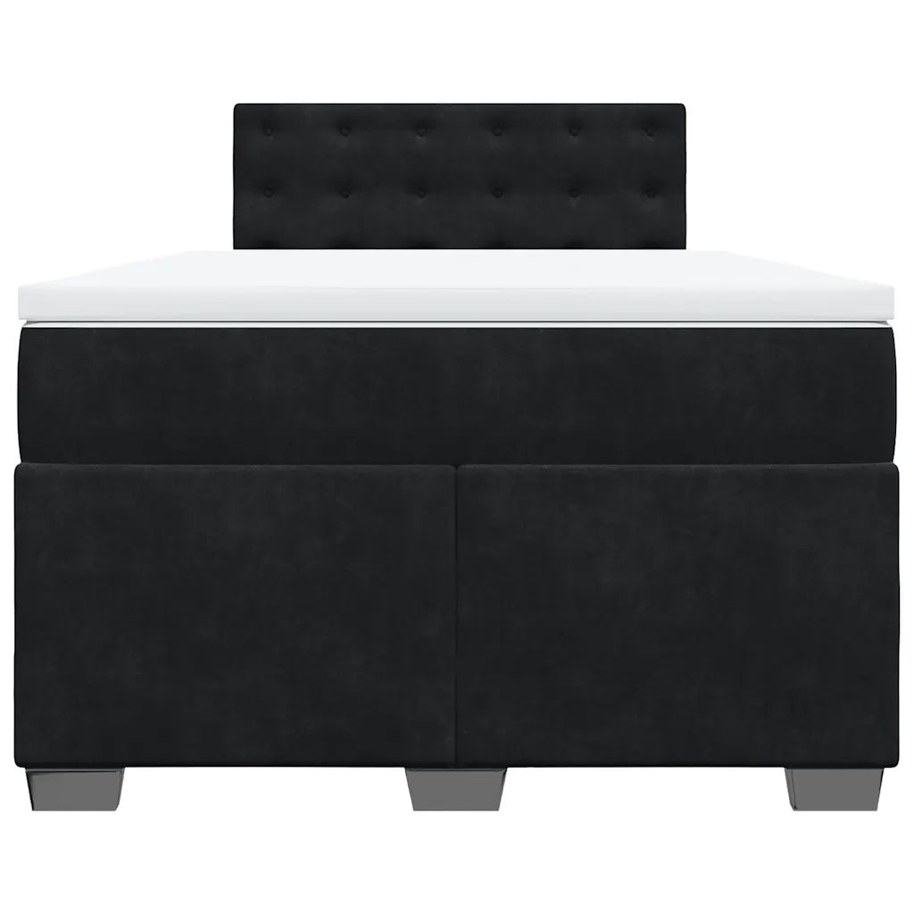 vidaXL Giroletto a Molle con Materasso Nero 120x190 cm in Velluto