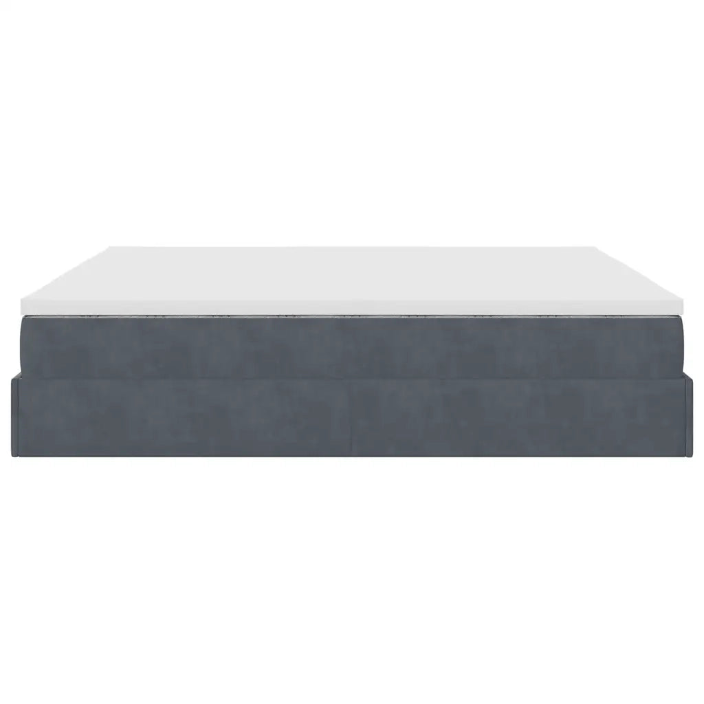 Struttura Letto Pouf con Materasso 160x200 cm in Velluto 3311196