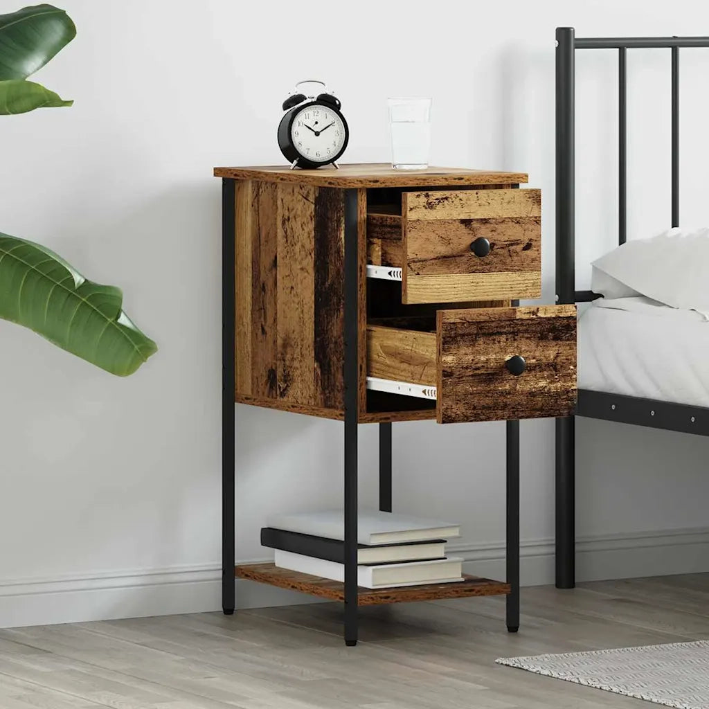 Armadio da Notte con cassetto Legno vecchio 32 x 42 x 70 cm 871285